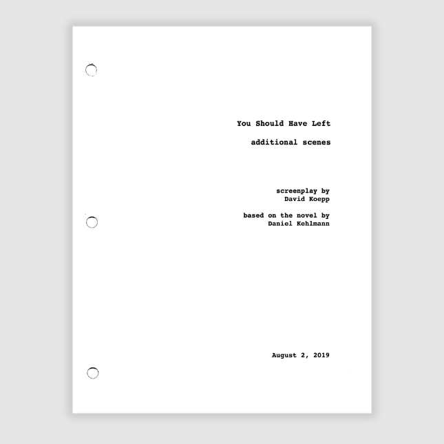 You Should Have Left additional scenes 8.2.19